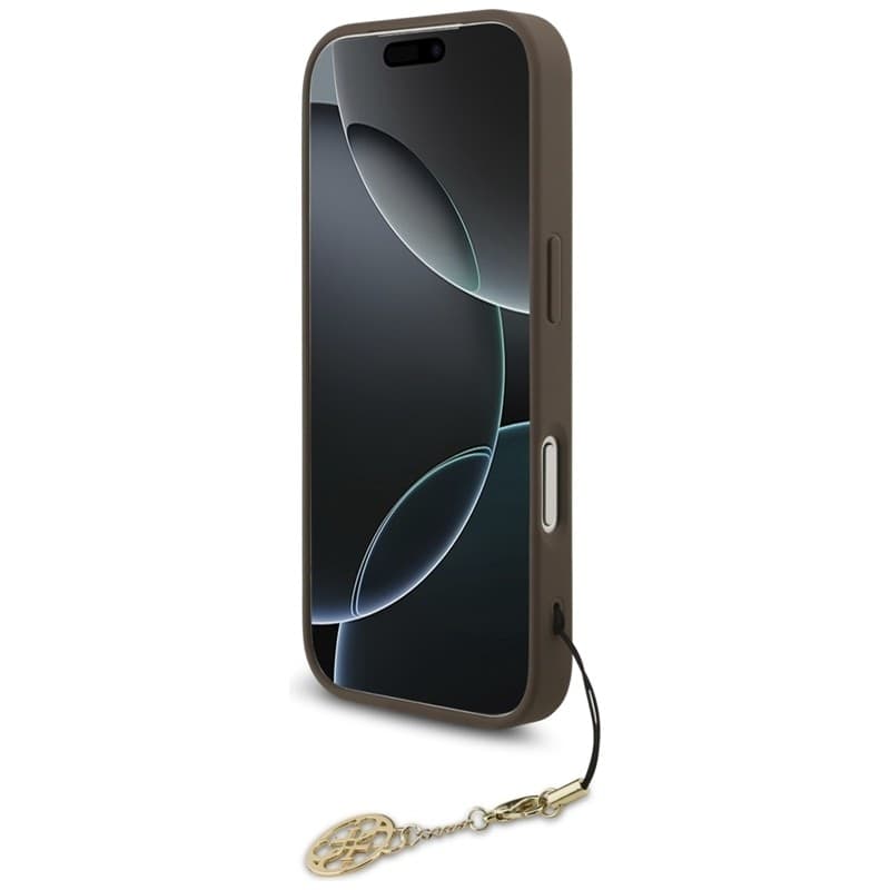 Guess 4G Charms Collection - Custodia MagSafe per iPhone 17 Pro (Marrone) - 4