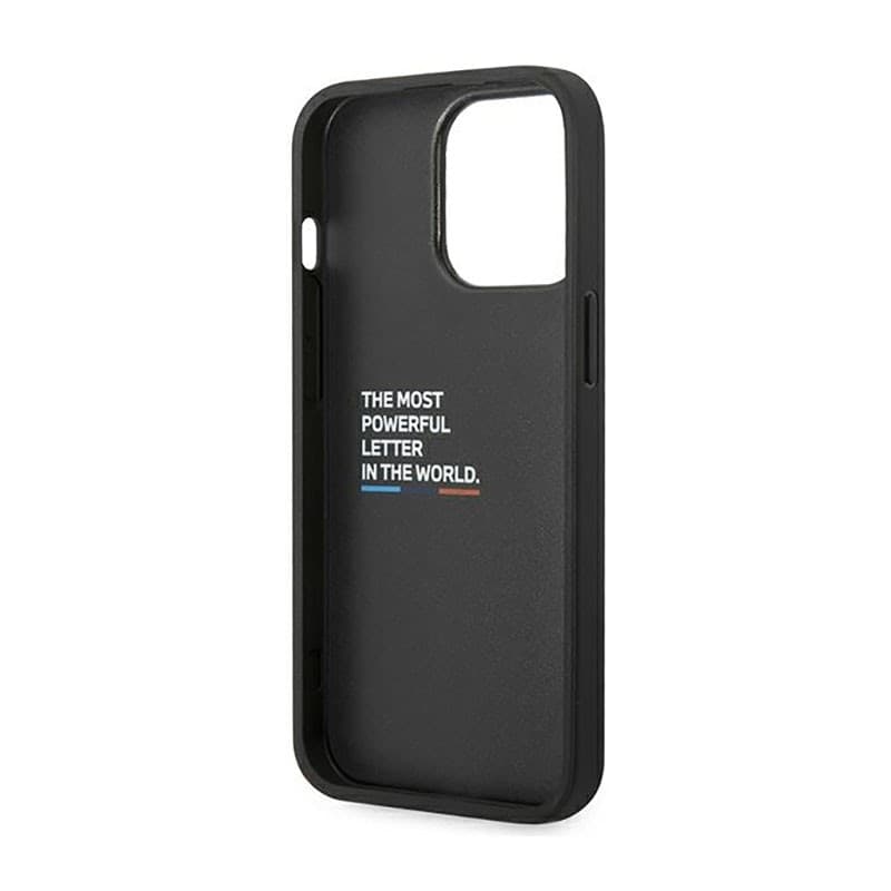 BMW Leather Carbon Blue Line - Case for iPhone 14 Pro (Black) - 7