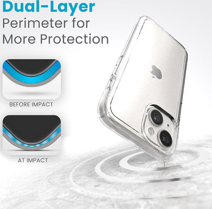 Speck Gemshell - Custodia per iPhone 16e / iPhone 15 / iPhone 14 / iPhone 13 (Trasparente) - 6