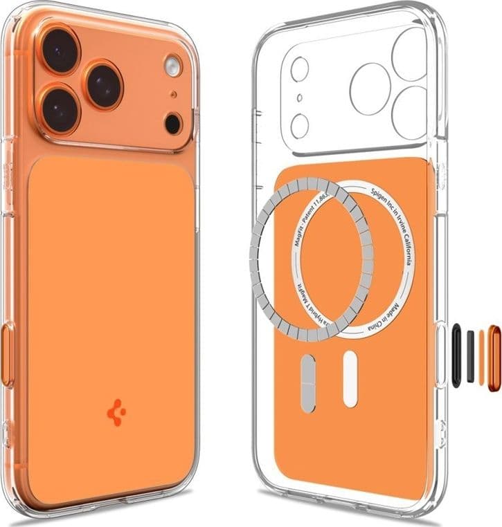 Spigen Ultra Hybrid T Mag MagSafe - Custodia per iPhone 17 Pro (Arancione lucido) - 2