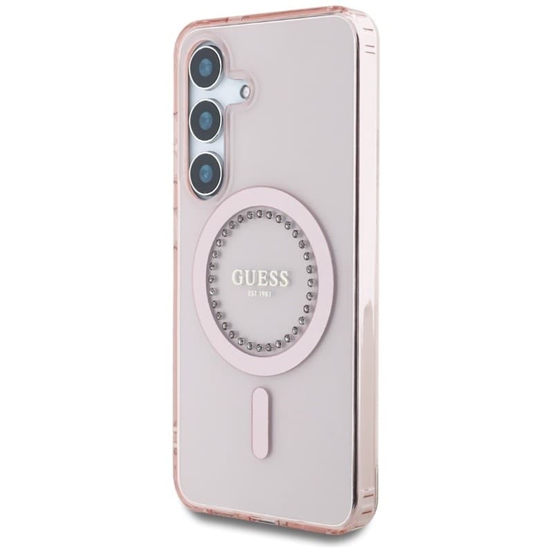 Guess Rhinestones Printed Classic Logo MagSafe - Case for Samsung Galaxy S25 (pink) - 2