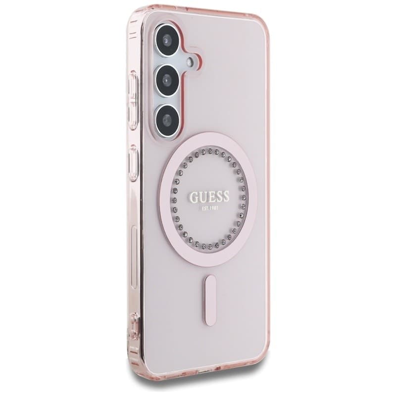 Guess Rhinestones Printed Classic Logo MagSafe - Case for Samsung Galaxy S25 (pink) - 4