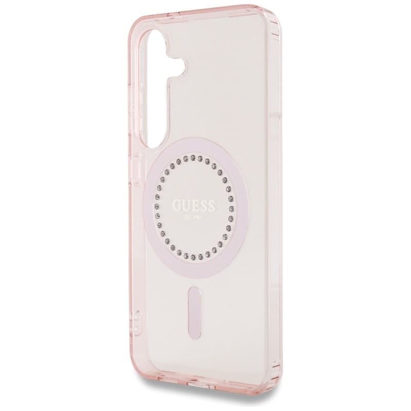 Guess Rhinestones Printed Classic Logo MagSafe - Case for Samsung Galaxy S25 (pink) - 6