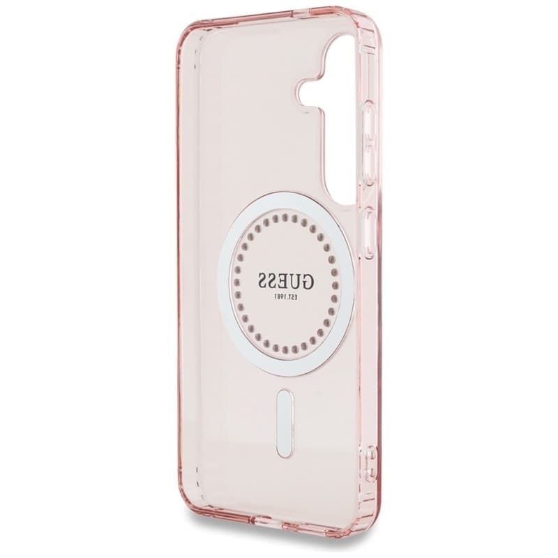 Guess Rhinestones Printed Classic Logo MagSafe - Case for Samsung Galaxy S25 (pink) - 7