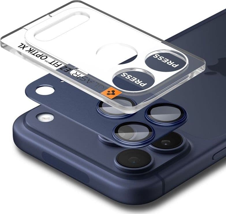 Spigen Optik Pro XL Glas.TR EZ Fit - Vetro protettivo per iPhone 17 Pro Max (blu) - 2