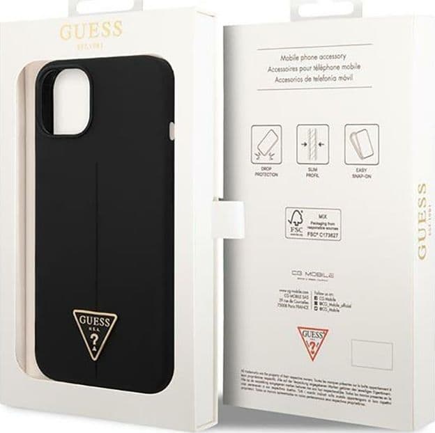 Guess Silicone Triangle Logo - Case for iPhone 14 Plus (Black) - 8