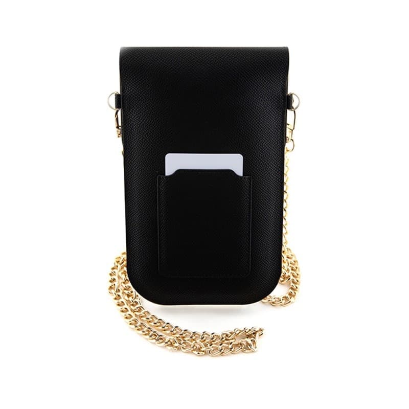 Hello Kitty Leather Metal Logo Chain - Phone crossbody bag (black) - 2