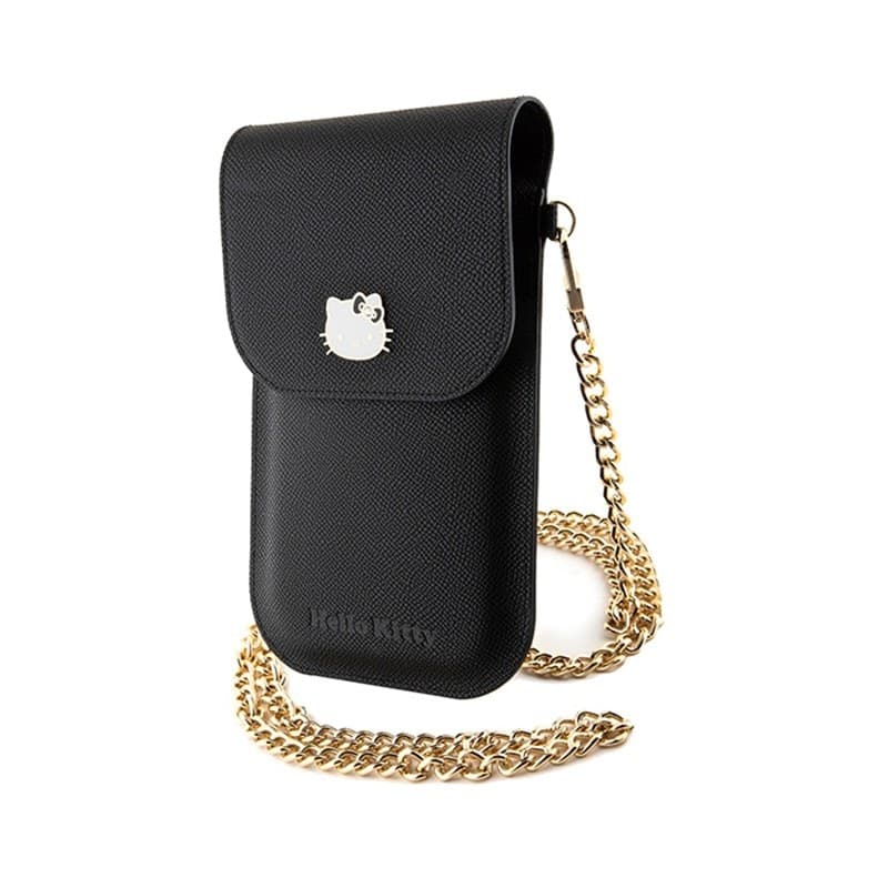 Hello Kitty Leather Metal Logo Chain - Phone crossbody bag (black) - 4