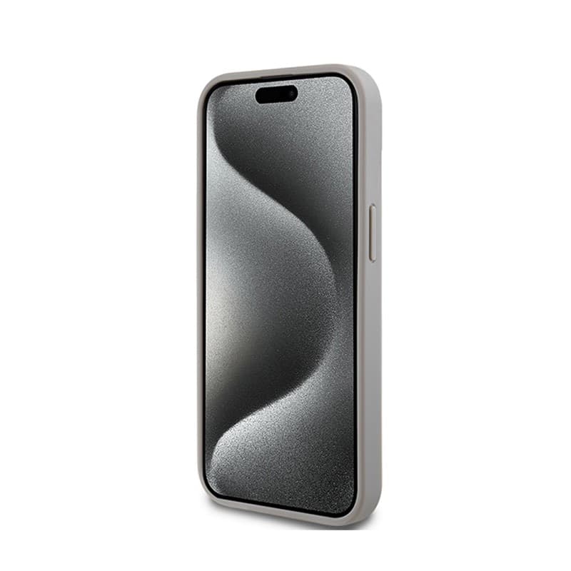 DKNY Leather Mono Stripe & Metal Logo - iPhone 15 Plus / 14 Plus Case (beige) - 5