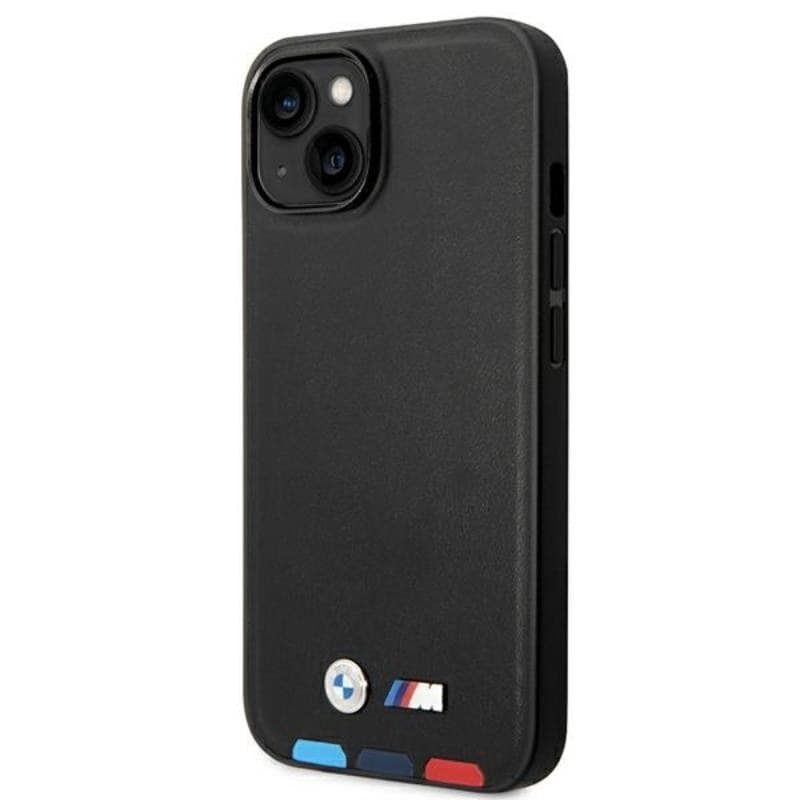 BMW Leather Hot Stamp Tricolor - Case for iPhone 14 Plus (Black) - 2