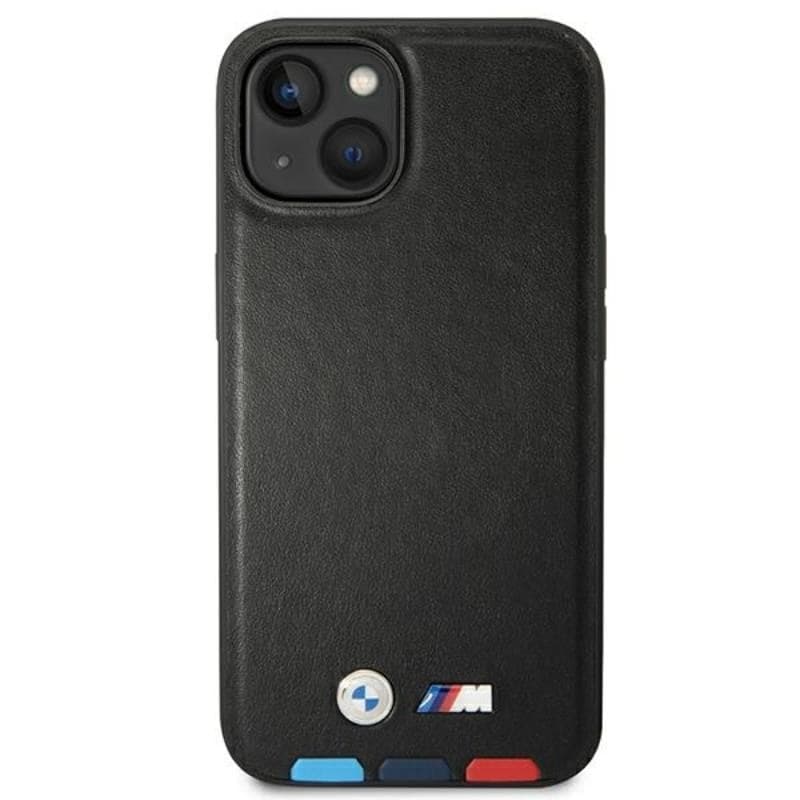 BMW Leather Hot Stamp Tricolor - Case for iPhone 14 Plus (Black) - 3