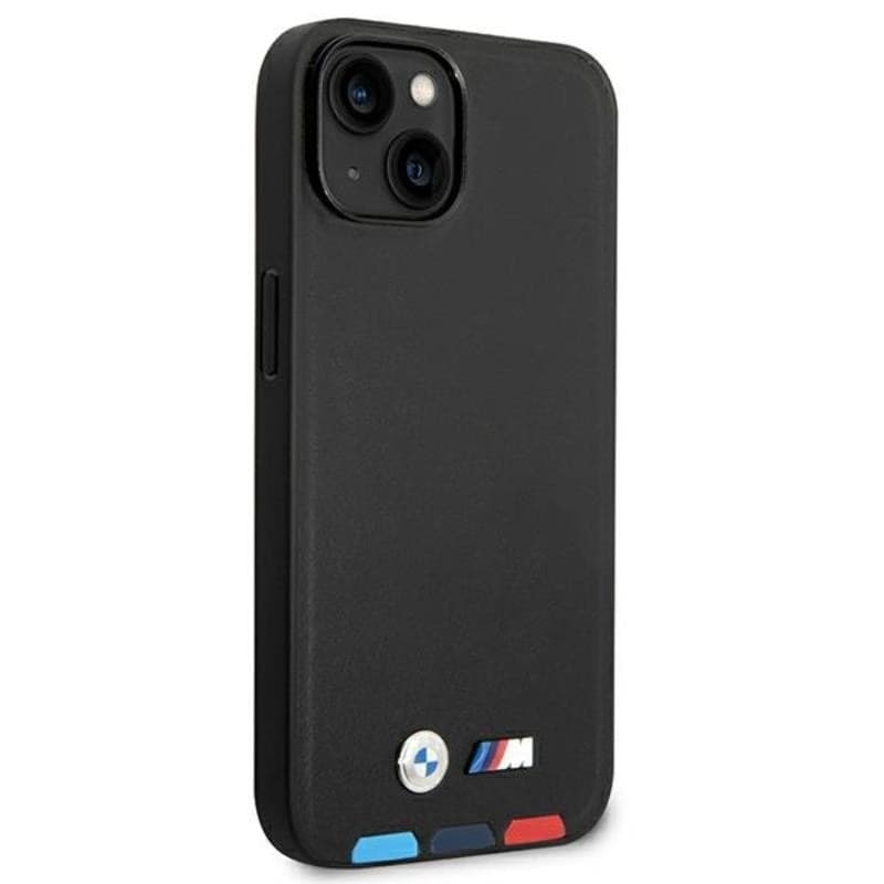 BMW Leather Hot Stamp Tricolor - Case for iPhone 14 Plus (Black) - 4
