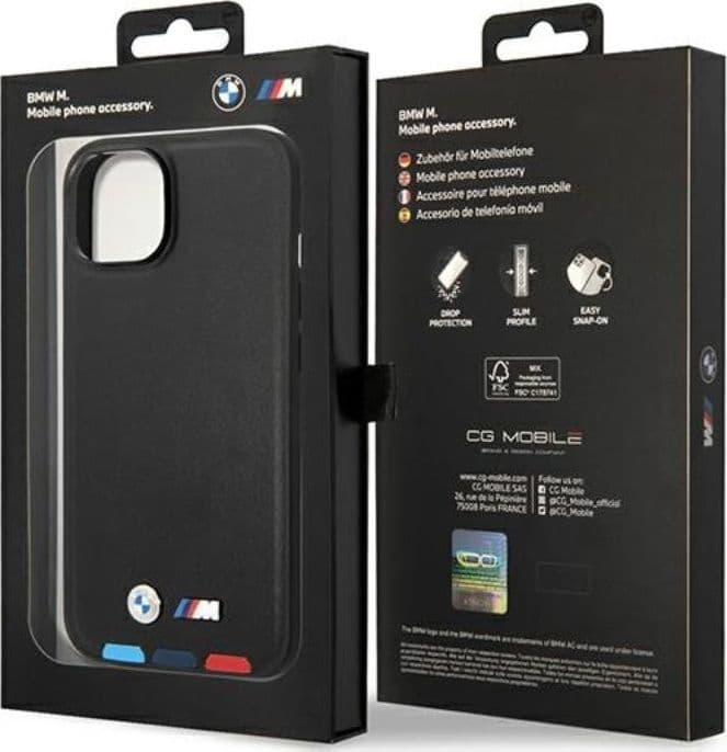 BMW Leather Hot Stamp Tricolor - Case for iPhone 14 Plus (Black) - 8