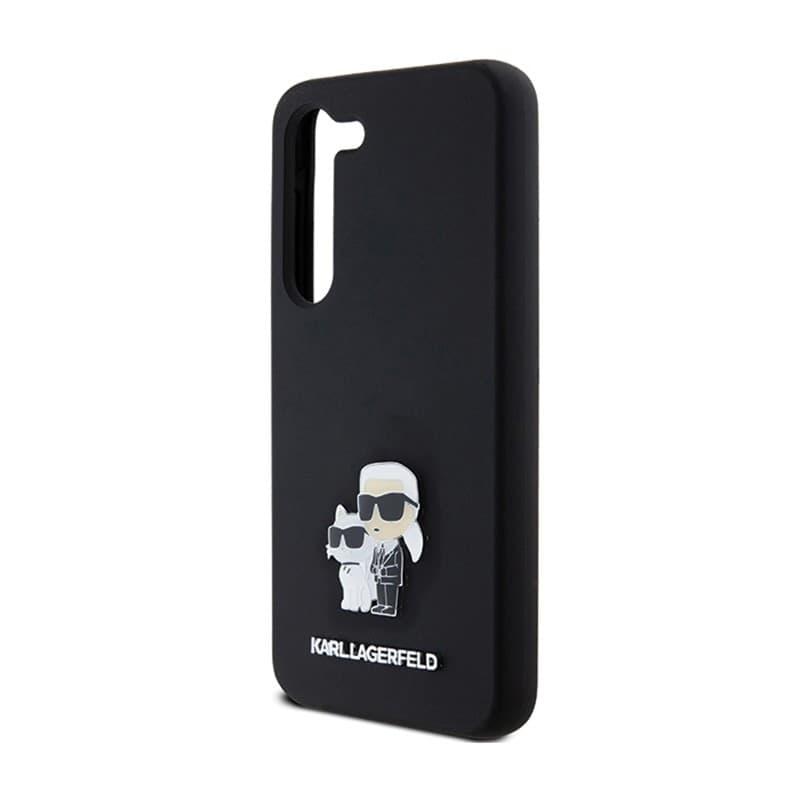 Karl Lagerfeld Silicone Karl & Choupette Metal Pin - Case Samsung Galaxy S24 (czarny) - 6