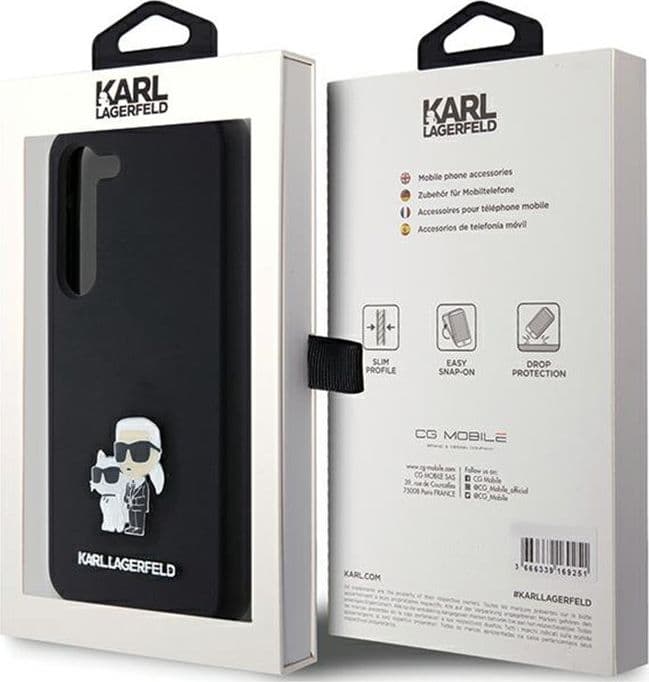 Karl Lagerfeld Silicone Karl & Choupette Metal Pin - Case Samsung Galaxy S24 (czarny) - 8