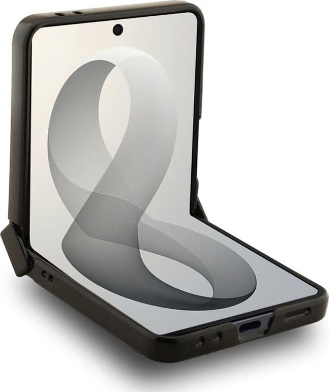 Guess Magnetic Ring Stand Graned Classic Logo MagSafe - Custodia per Samsung Galaxy Z Flip 8 (beige) - 3