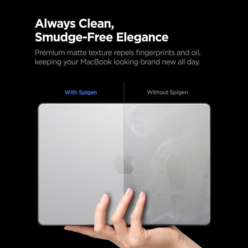 Spigen AirSkin - Custodia per MacBook Pro 14" (M5/M4/M3/M2/M1/2026-2021) (Trasparente satinato) - 9