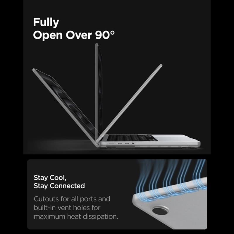 Spigen AirSkin - Custodia per MacBook Pro 14" (M5/M4/M3/M2/M1/2026-2021) (Trasparente satinato) - 10
