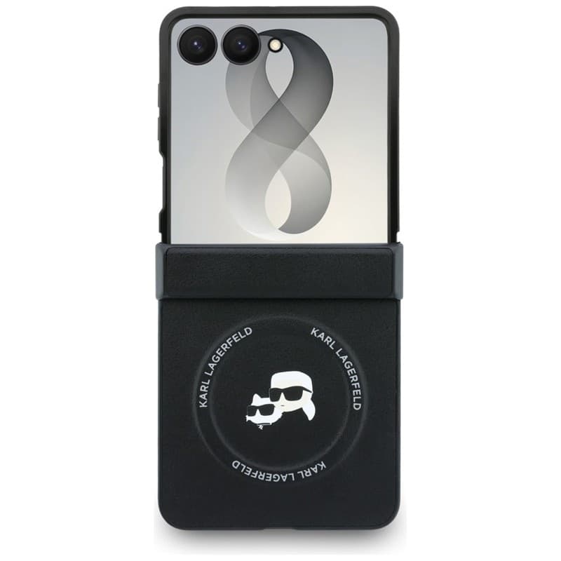 Custodia MagSafe per Samsung Galaxy Z Flip 8 con spille Karl Lagerfeld Karl & Choupette (nera) - 2