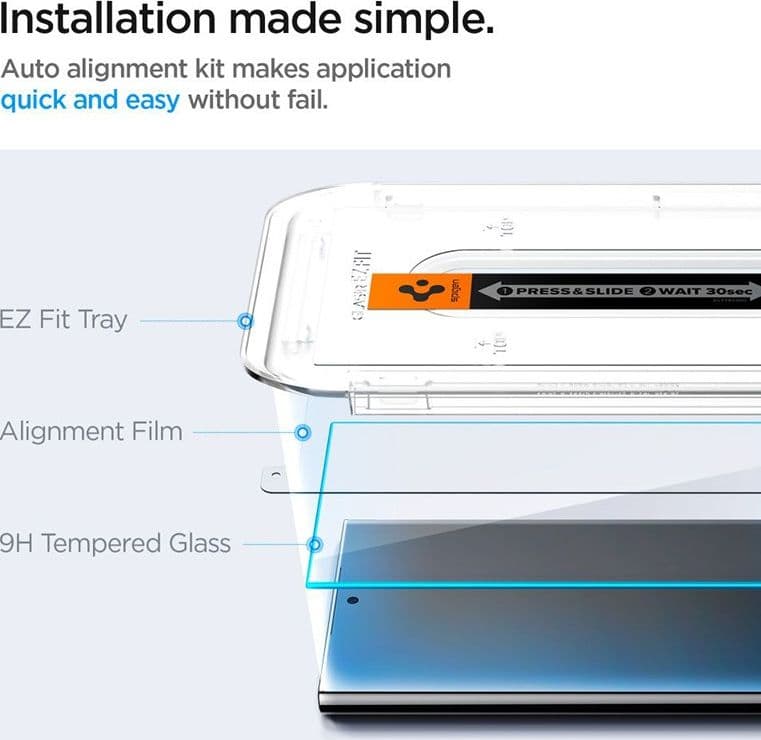 Spigen GLAS.TR EZ FIT 2-Pack - Tempered glass for Samsung Galaxy S24 Ultra (2 pieces) - 9