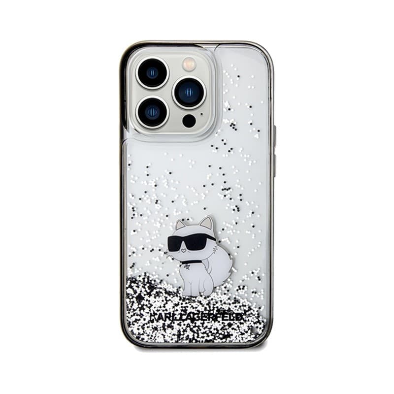 Karl Lagerfeld Liquid Glitter Choupette - Case for iPhone 14 Pro (Transparent) - 3