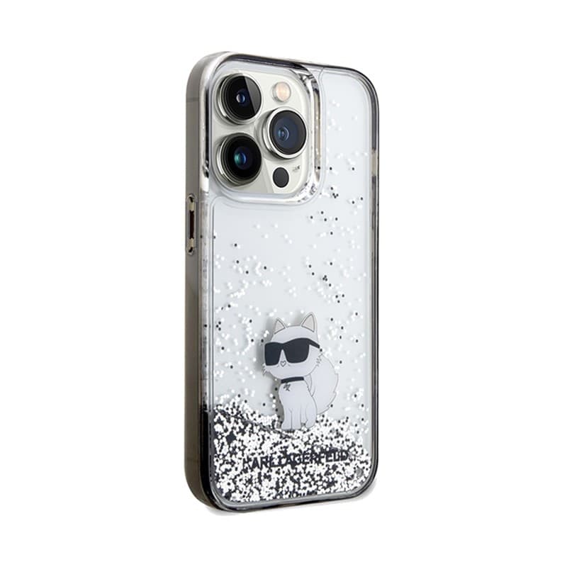 Karl Lagerfeld Liquid Glitter Choupette - Case for iPhone 14 Pro (Transparent) - 4