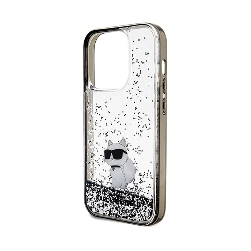 Karl Lagerfeld Liquid Glitter Choupette - Case for iPhone 14 Pro (Transparent) - 6
