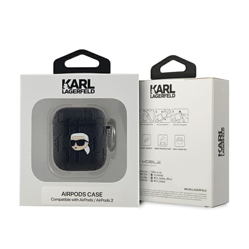 Karl Lagerfeld Monogram Karl Head - AirPods 1/2 gen case (black) - 3