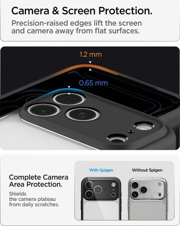 Spigen Ultra Hybrid - Custodia per iPhone 18 Pro / 17 Pro (Nero opaco) - 10