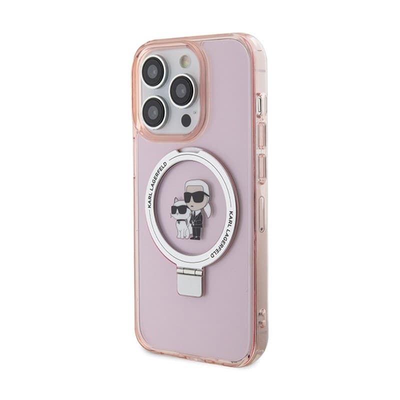 Karl Lagerfeld Ring Stand Karl & Choupette MagSafe - iPhone 15 Pro Max Case (pink) - 2
