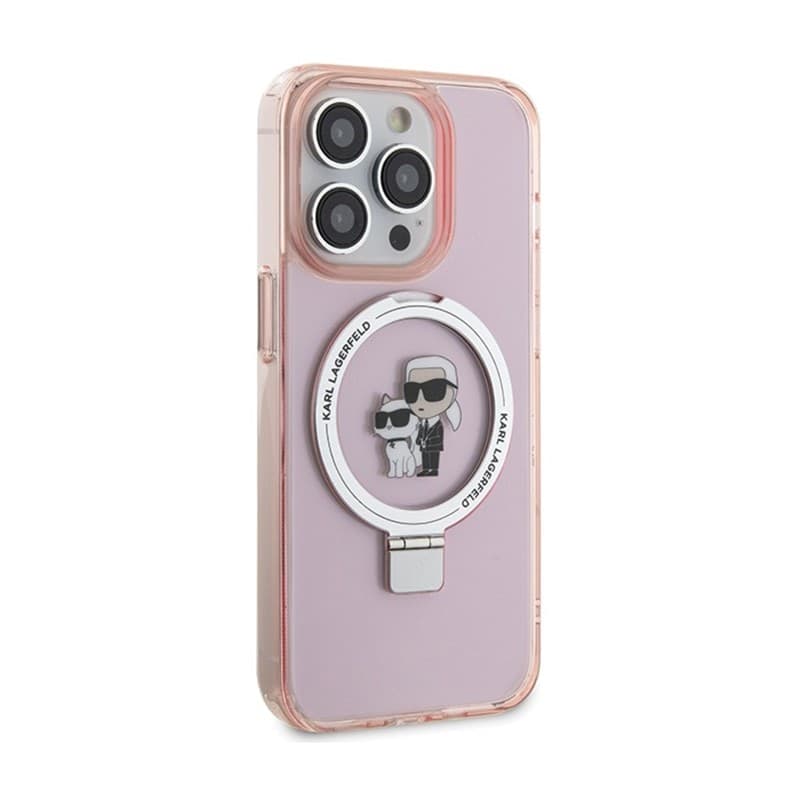 Karl Lagerfeld Ring Stand Karl & Choupette MagSafe - iPhone 15 Pro Max Case (pink) - 4