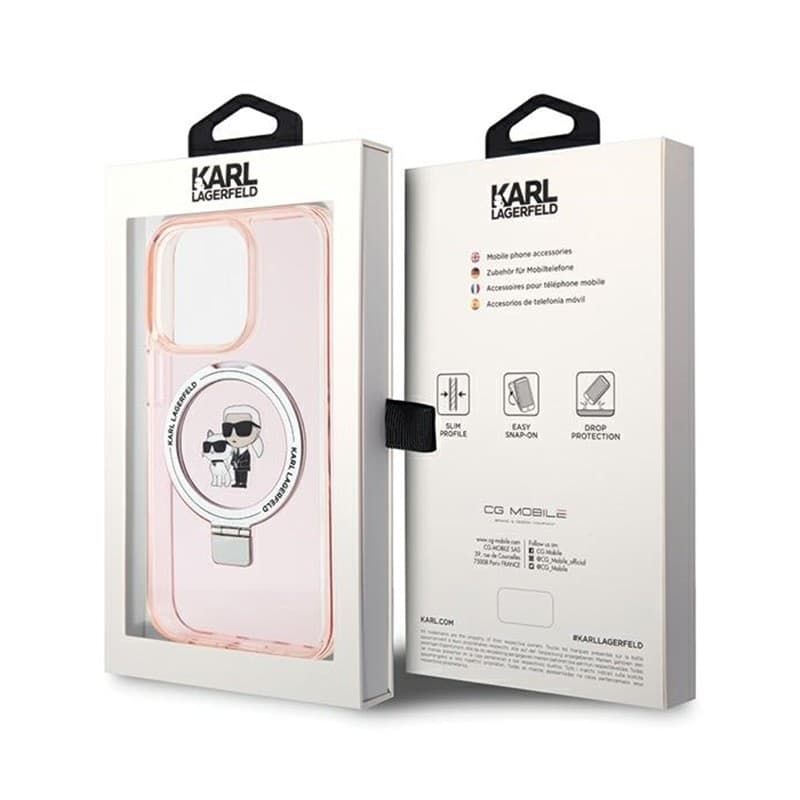 Karl Lagerfeld Ring Stand Karl & Choupette MagSafe - iPhone 15 Pro Max Case (pink) - 7