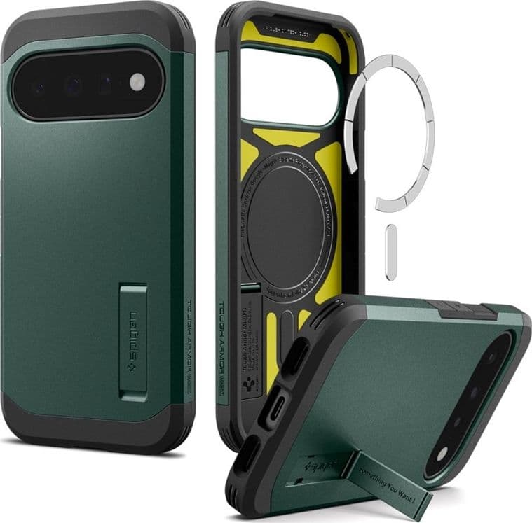 Spigen Tough Armor Mag MagSafe - Custodia per Google Pixel 11 (Verde Abisso) - 3