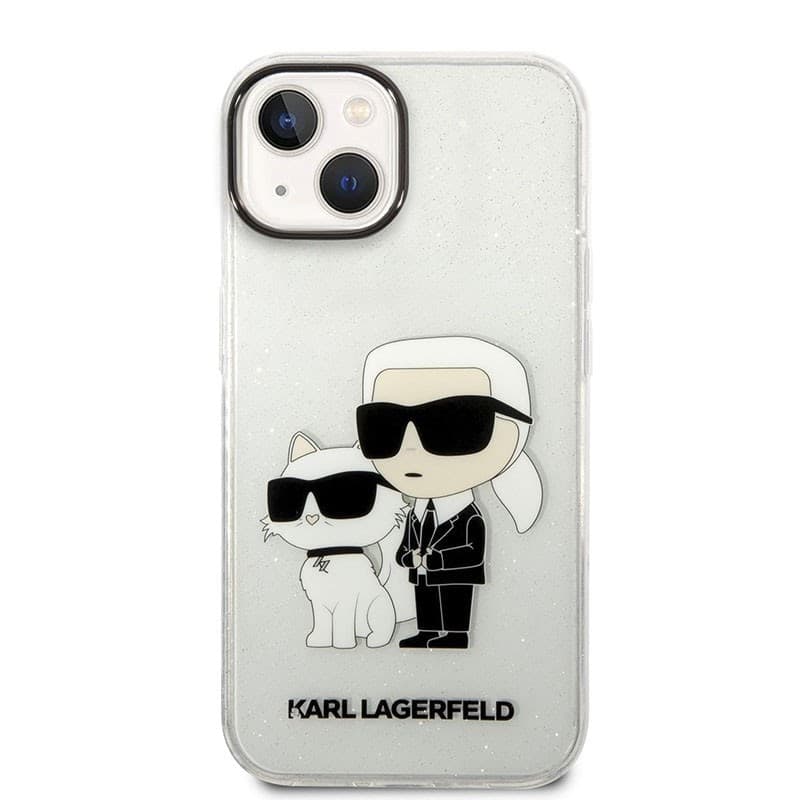 Karl Lagerfeld IML Glitter NFT Karl & Choupette - Case for iPhone 14 Plus (Clear) - 2