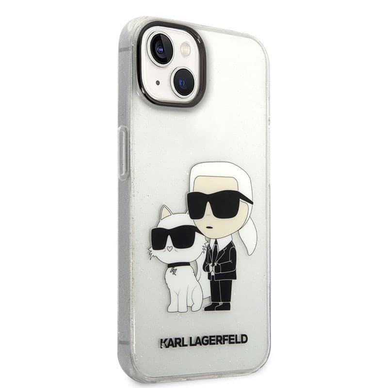 Karl Lagerfeld IML Glitter NFT Karl & Choupette - Case for iPhone 14 Plus (Clear) - 3