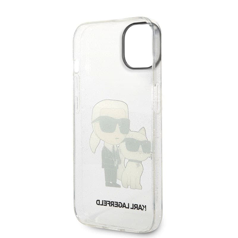 Karl Lagerfeld IML Glitter NFT Karl & Choupette - Case for iPhone 14 Plus (Clear) - 5