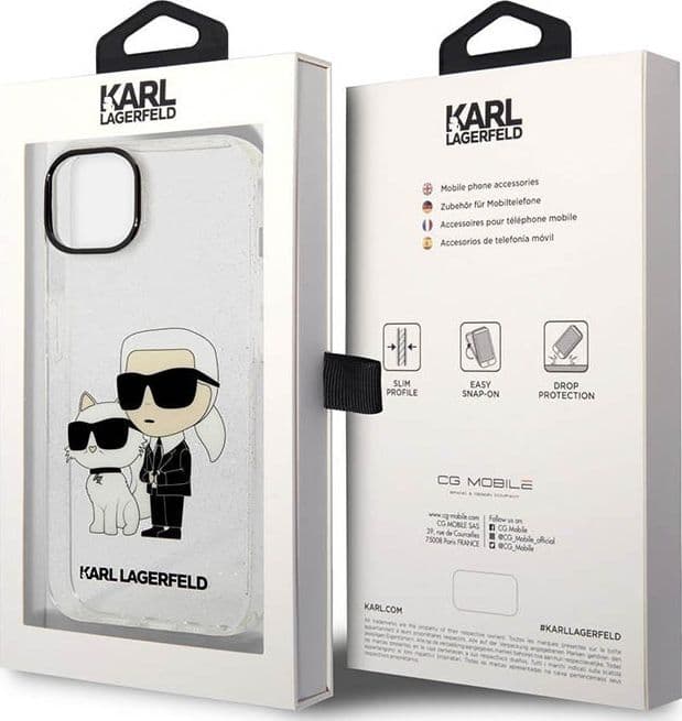 Karl Lagerfeld IML Glitter NFT Karl & Choupette - Case for iPhone 14 Plus (Clear) - 6