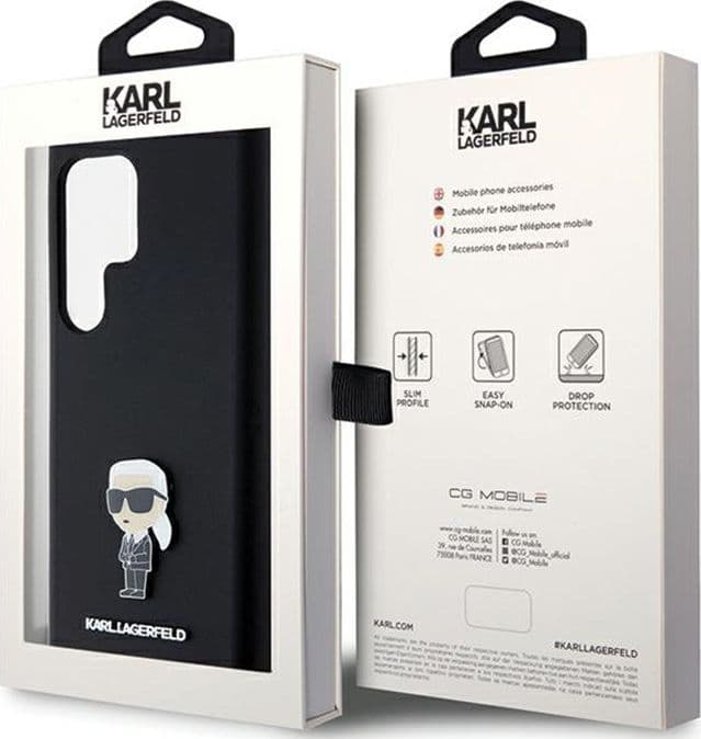 Karl Lagerfeld Silicone Ikonik Metal Pin - Case Samsung Galaxy S24 Ultra (czarny) - 8