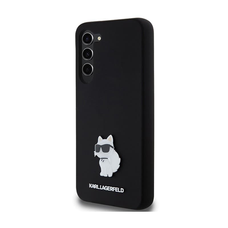 Karl Lagerfeld Silicone Choupette Metal Pin - Case Samsung Galaxy S24+ (czarny) - 2