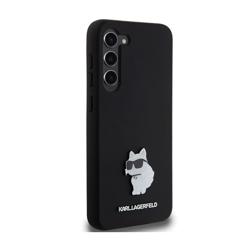 Karl Lagerfeld Silicone Choupette Metal Pin - Case Samsung Galaxy S24+ (czarny) - 4