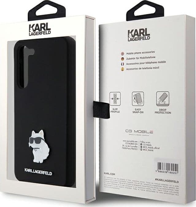 Karl Lagerfeld Silicone Choupette Metal Pin - Case Samsung Galaxy S24+ (czarny) - 8
