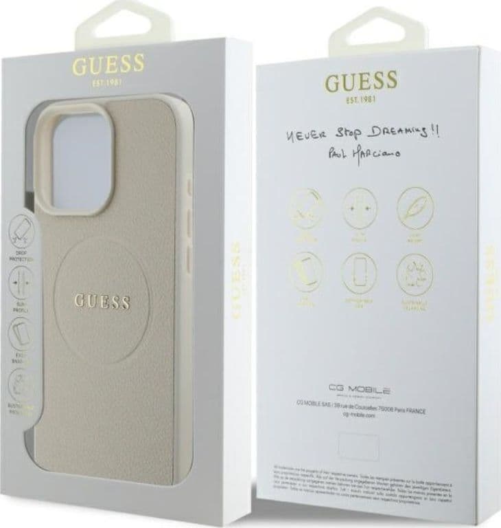 Guess Grained Ring MagSafe - Case for iPhone 16 Pro Max (beige) - 8