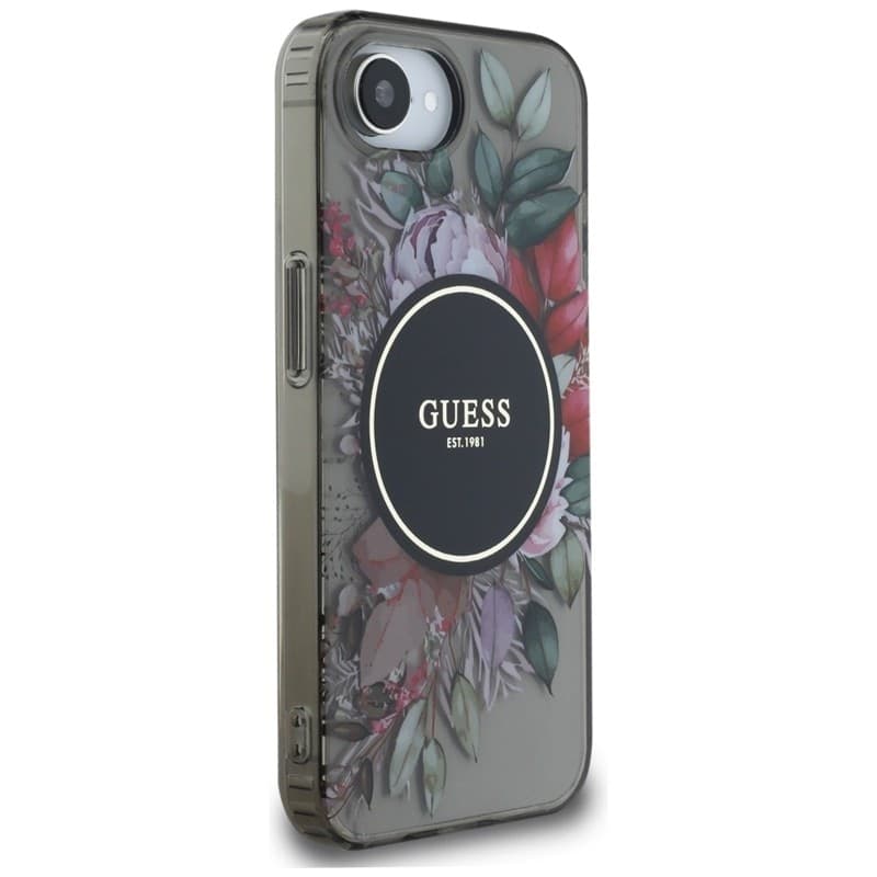 Guess IML Flowers MagSafe - Case for iPhone 16e (black) - 4