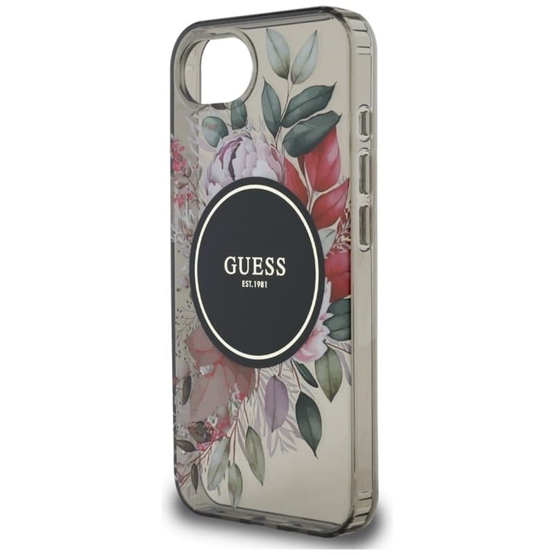 Guess IML Flowers MagSafe - Case for iPhone 16e (black) - 6