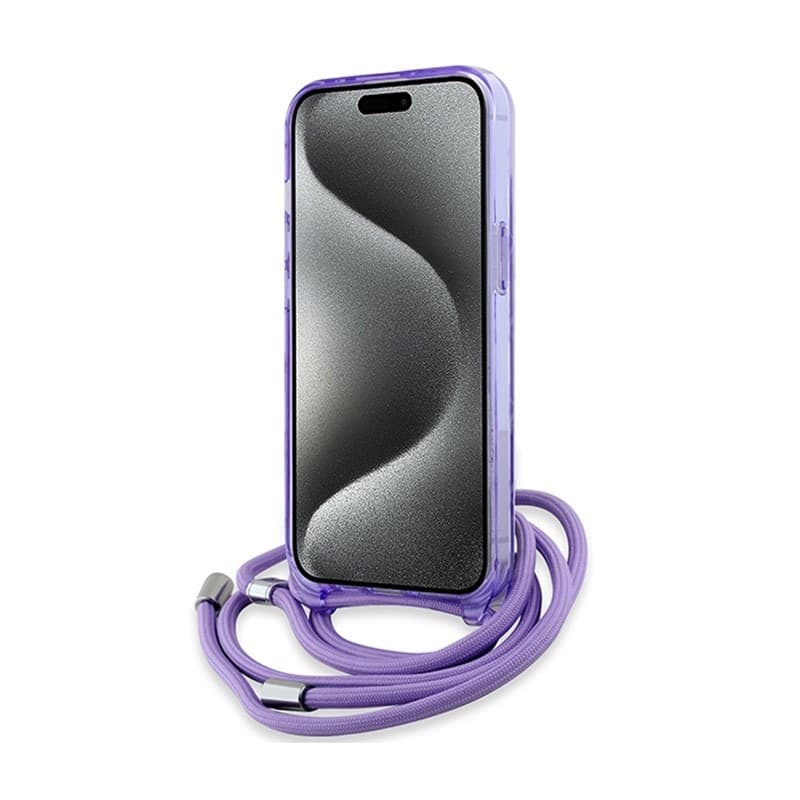 Karl Lagerfeld IML Crossbody Monogram Karl & Choupette Head MagSafe - Case for iPhone 15 / 14 / 13 (Purple) - 4