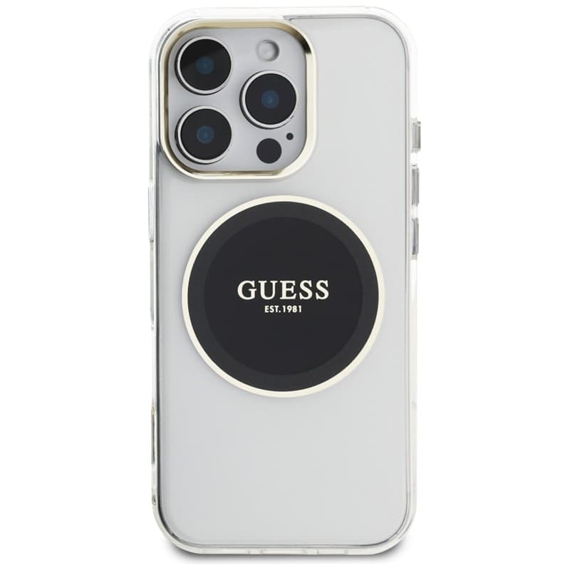 Guess IML Metal Colored Circle Classic Logo MagSafe - Case for iPhone 16 Pro (black) - 3