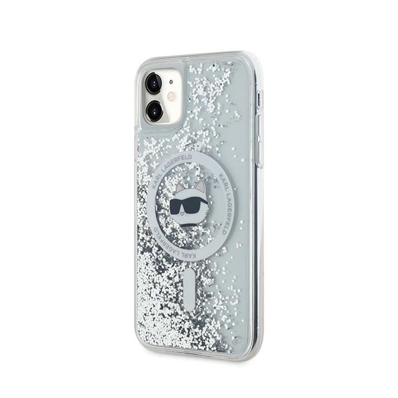Karl Lagerfeld Liquid Glitter Choupette Head MagSafe - iPhone 11 Case (Transparent) - 2