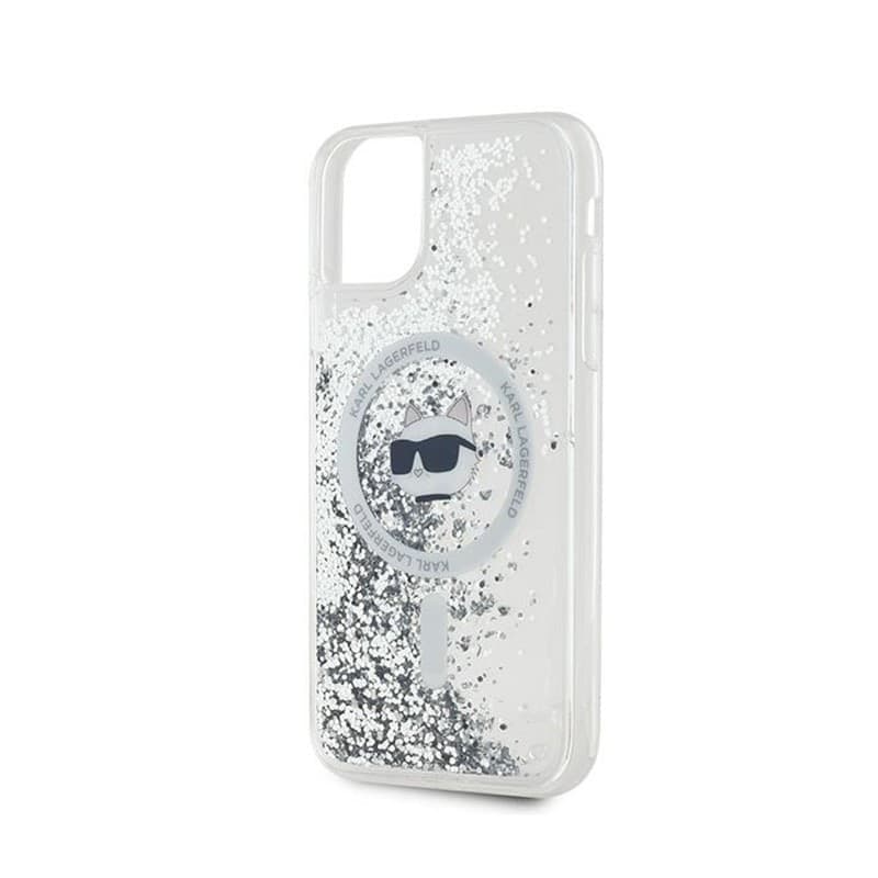 Karl Lagerfeld Liquid Glitter Choupette Head MagSafe - iPhone 11 Case (Transparent) - 6