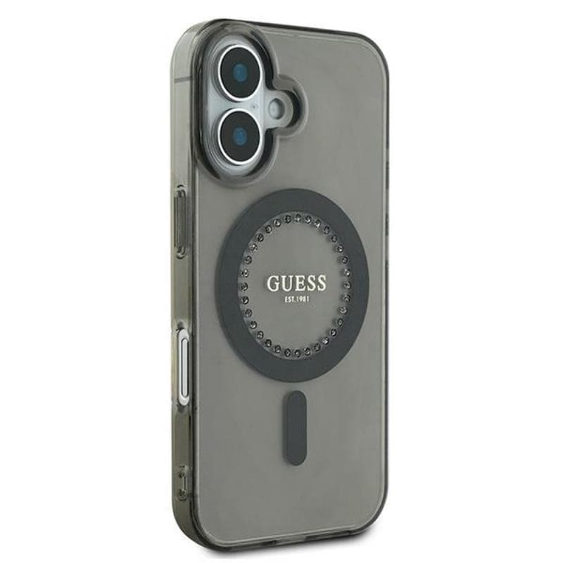 Guess IML Rhinestones MagSafe - Case for iPhone 16 Plus (Black) - 4