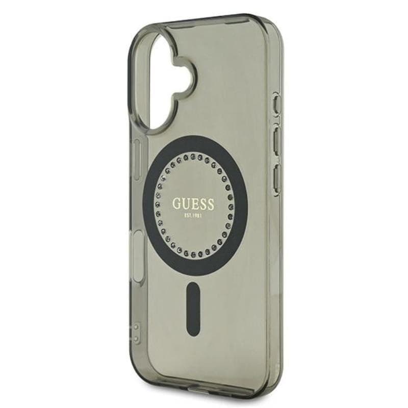 Guess IML Rhinestones MagSafe - Case for iPhone 16 Plus (Black) - 6